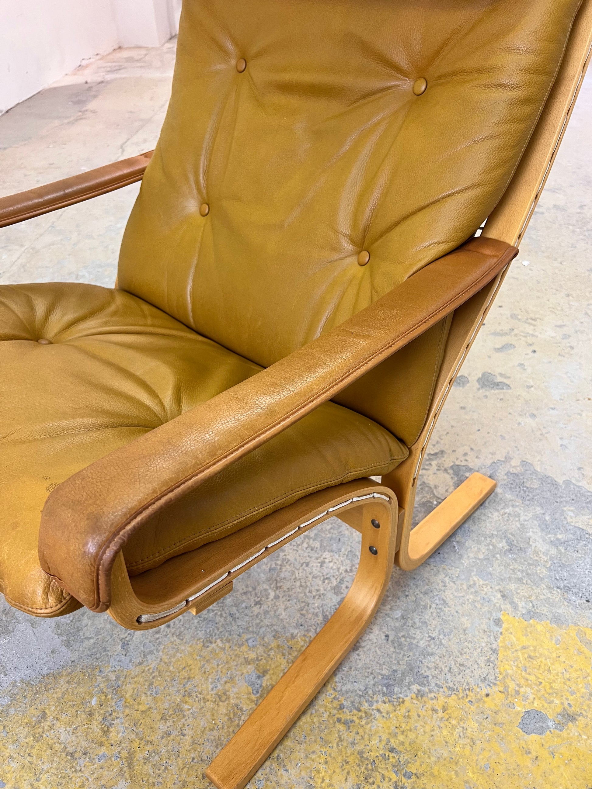 Sessel Siesta Echtleder von Ingmar Relling für Westnofa