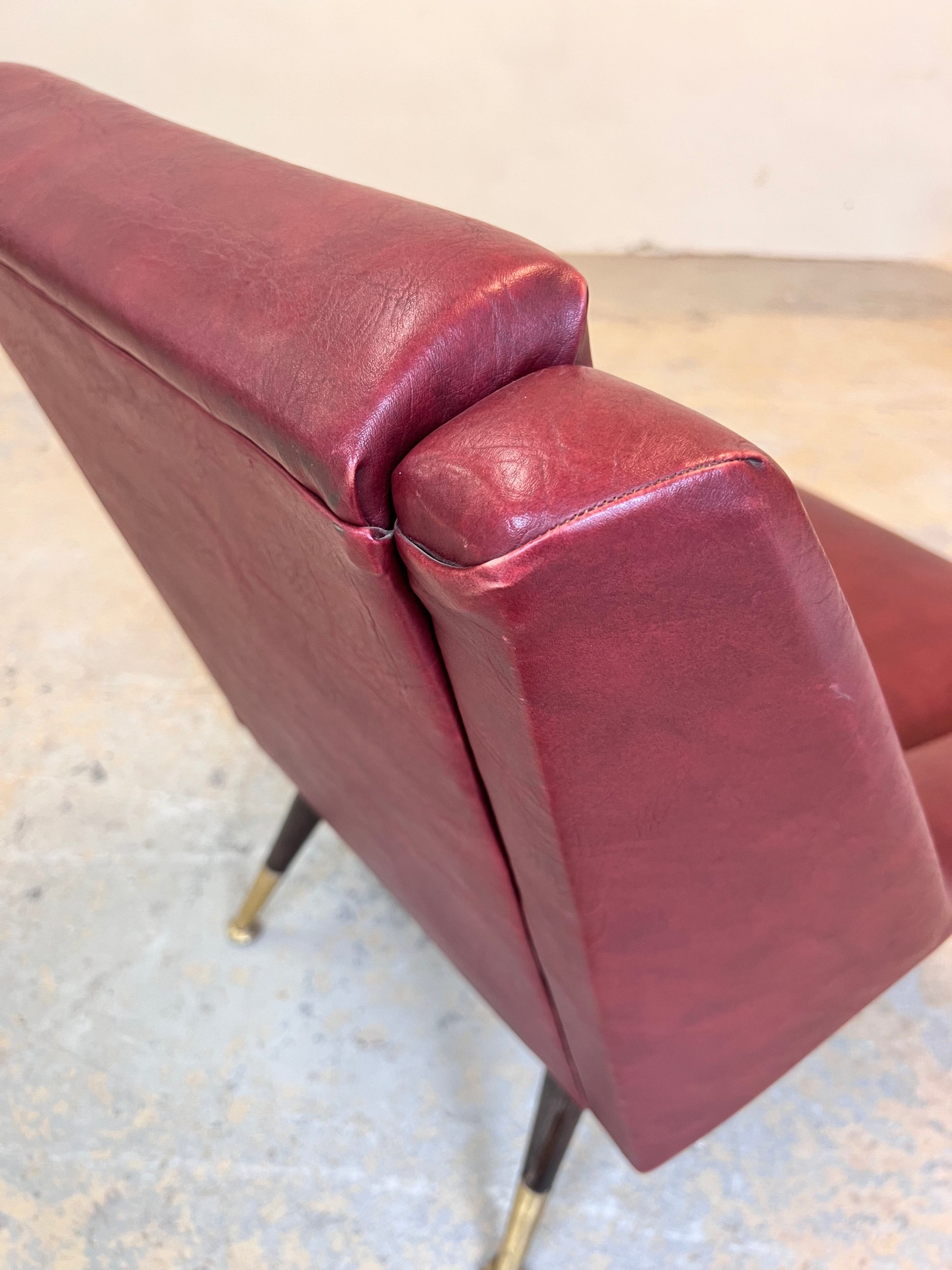 Sessel rot Kunstleder aus Italien