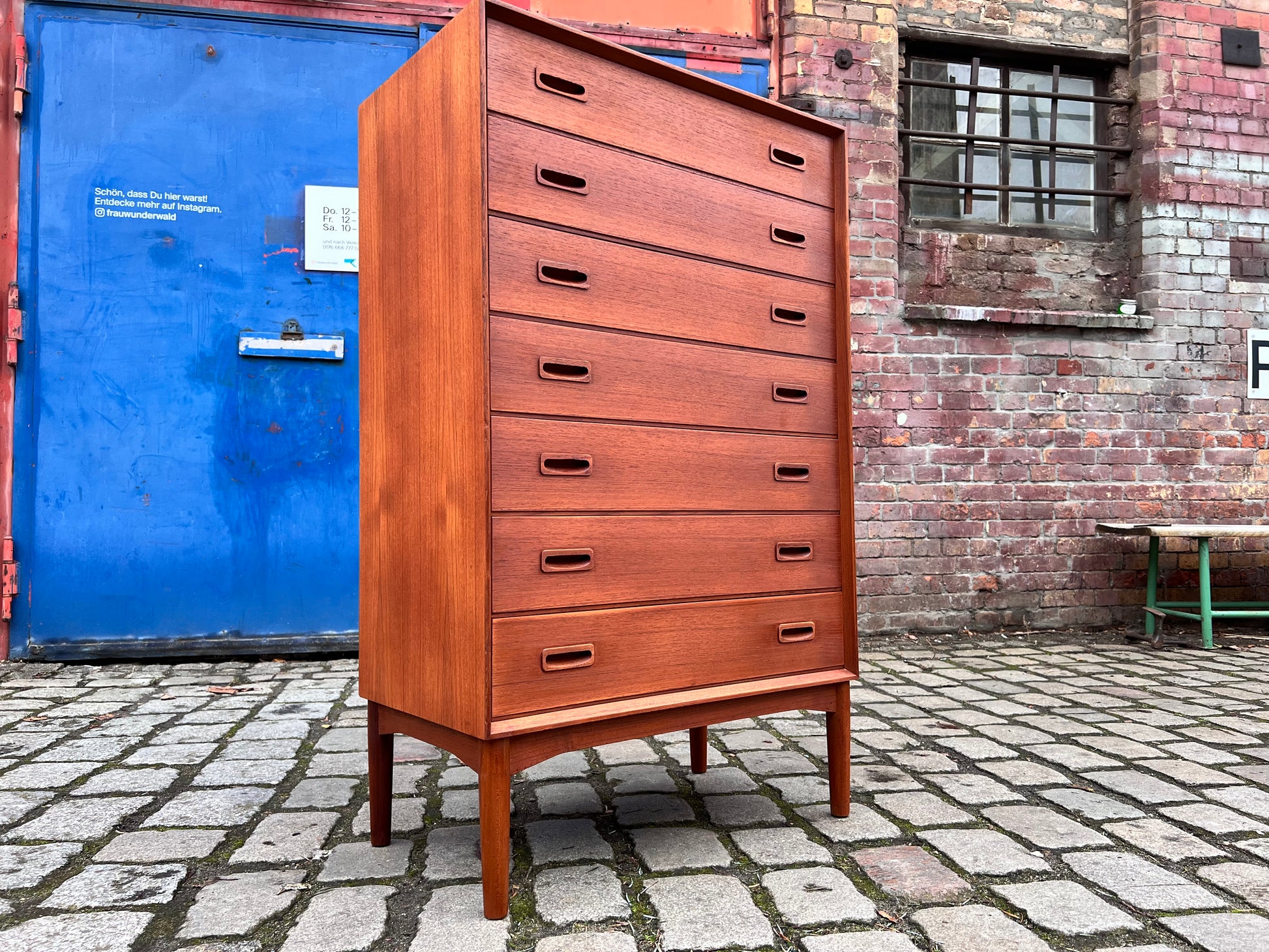 Kommode Teak mit 7 Schubladen aus Dänemark