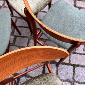 Set: 4x Esszimmerstuhl grün Teak
