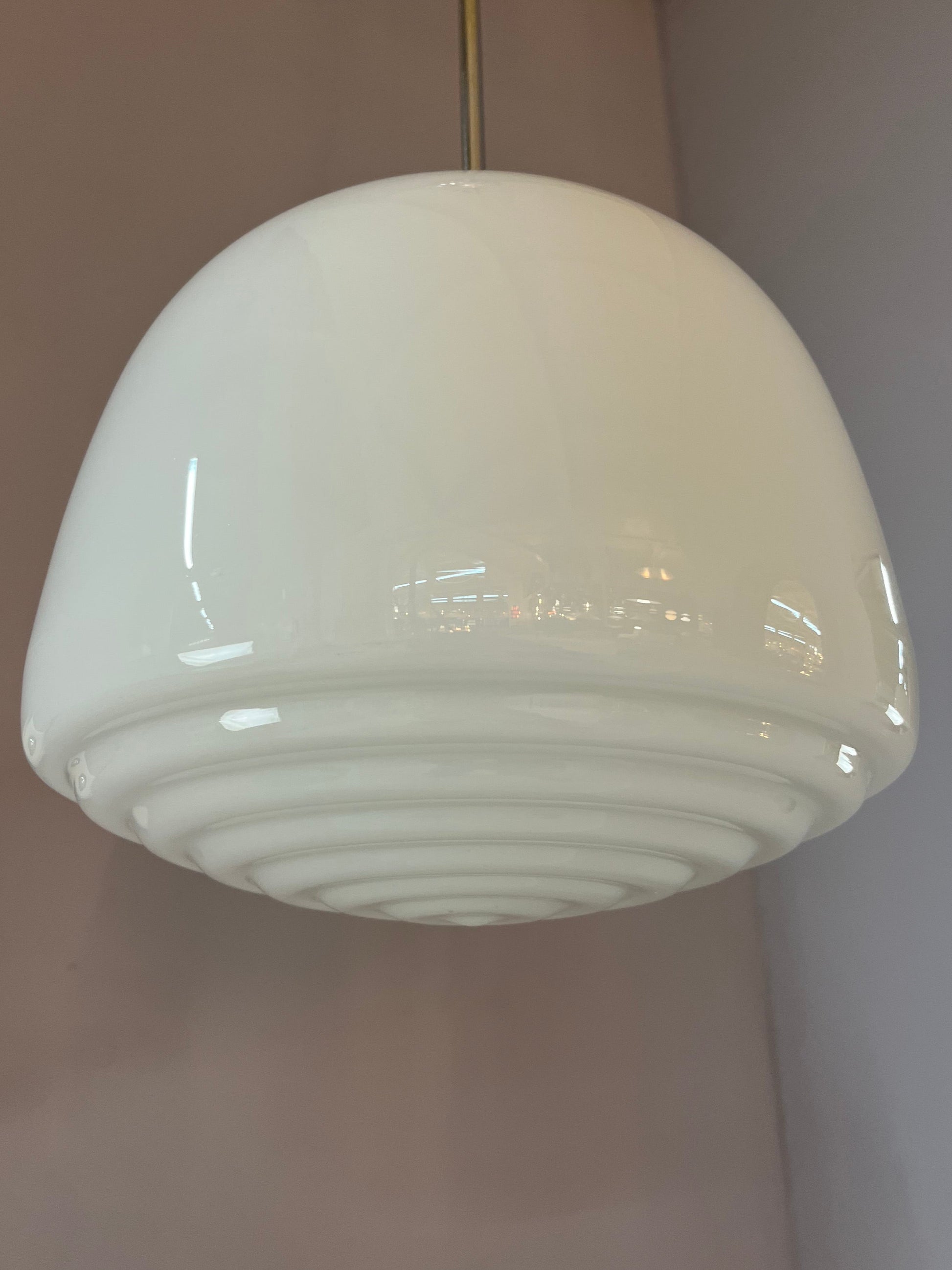 Hängelampe Opalglas Chrom
