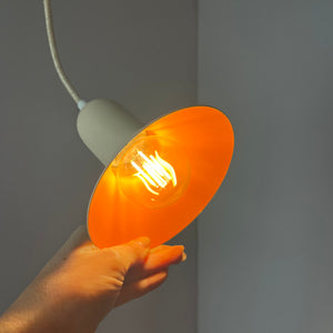Hängelampe creme orange neu lackiert
