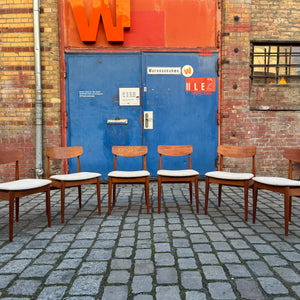 Set: 6x Polsterstuhl beige Teak von Casala