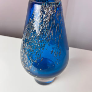 Vase blau Glas von von Heinrich Löffelhardt für Schott Zwiesel