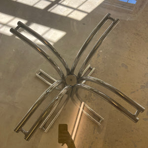 Runder Esstisch Rauchglas Chrom - Standard Gestell