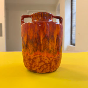 Vase Flammen orange rot von Scheurich West Germany