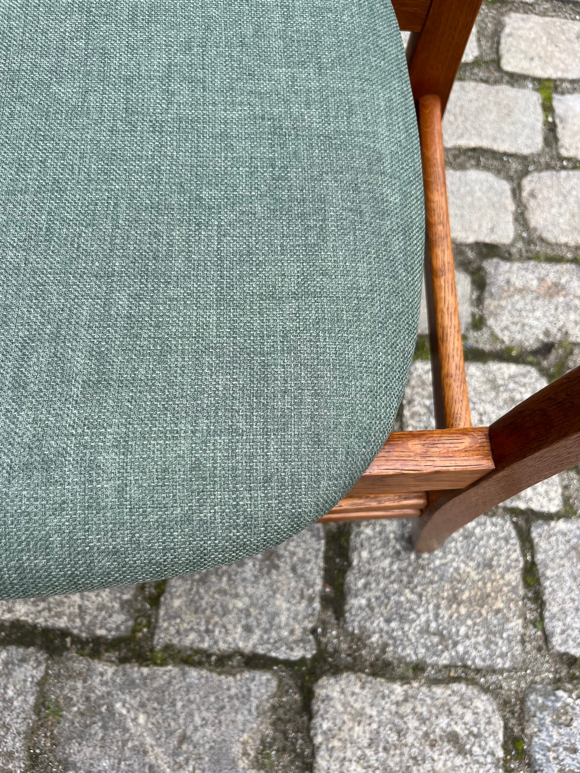 Set: 2x Esszimmerstuhl teal Teak