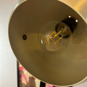 Kugellampe mit Kippmechanismus silber schwarz