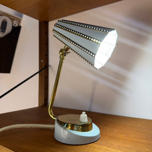 Tischlampe creme Messing von Robert Pfäffle