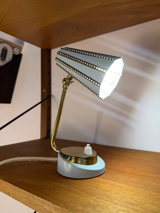 Tischlampe creme Messing von Robert Pfäffle