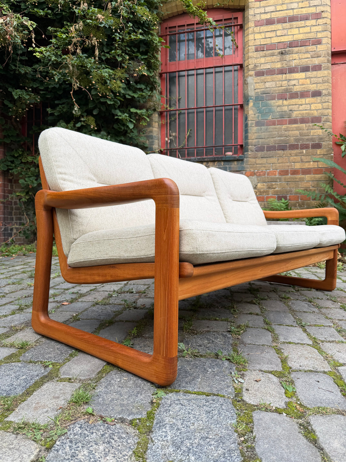 3-Sitzer Sofa Teak Wolle von Holstebro Møbelfabrik