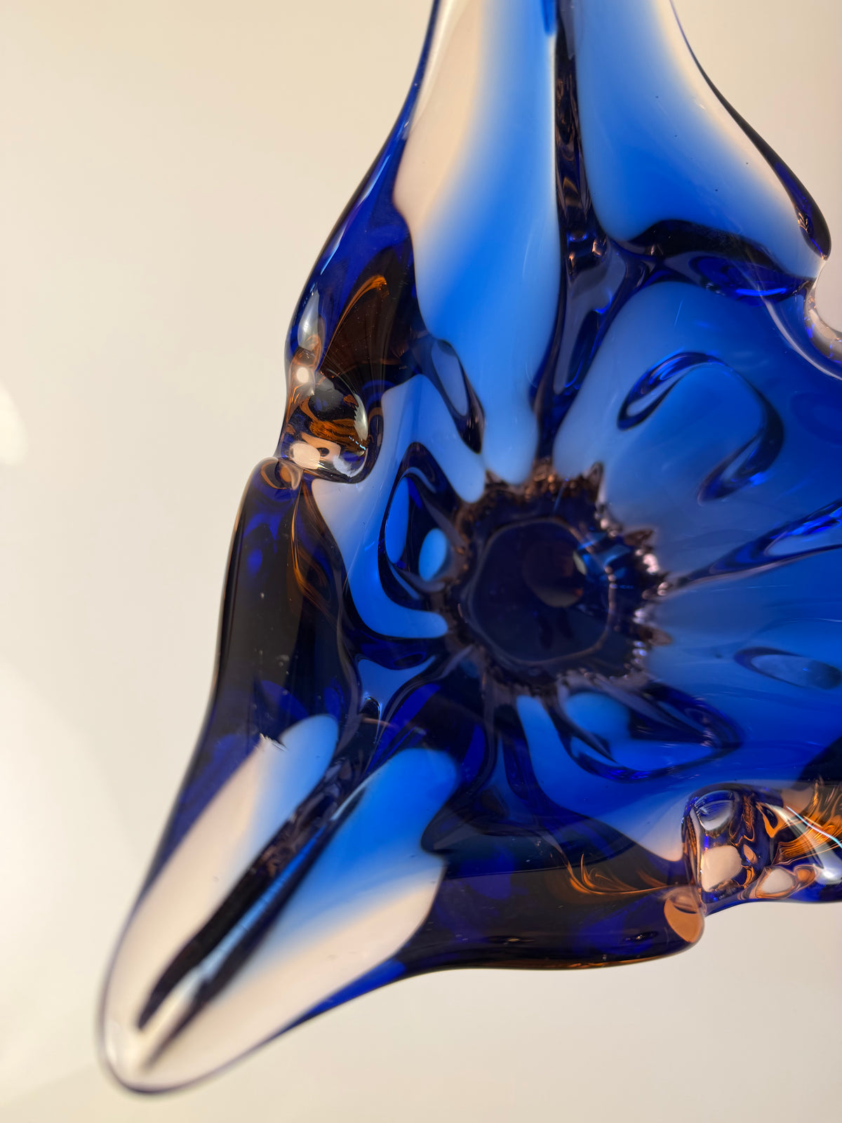 Vase kobaltblau Glas von Josef Hospodka für Chřibská Sklárna