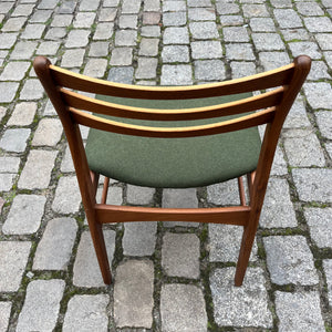 Set: 6x Esszimmerstuhl grün Teak neu gepolstert