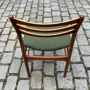 Set: 6x Esszimmerstuhl grün Teak neu gepolstert