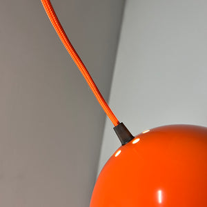 Kugellampe neu lackiert orange aus Dänemark