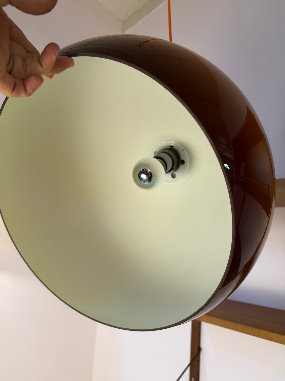 Hängelampe Guzzini Kunststoff braun orange