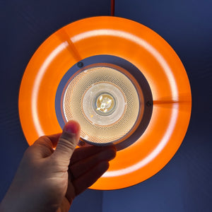 Lamellenlampe neu lackiert weiß orange