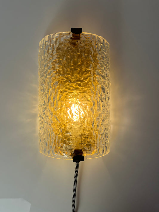 Wandlampe Glas Messing von Orrefors