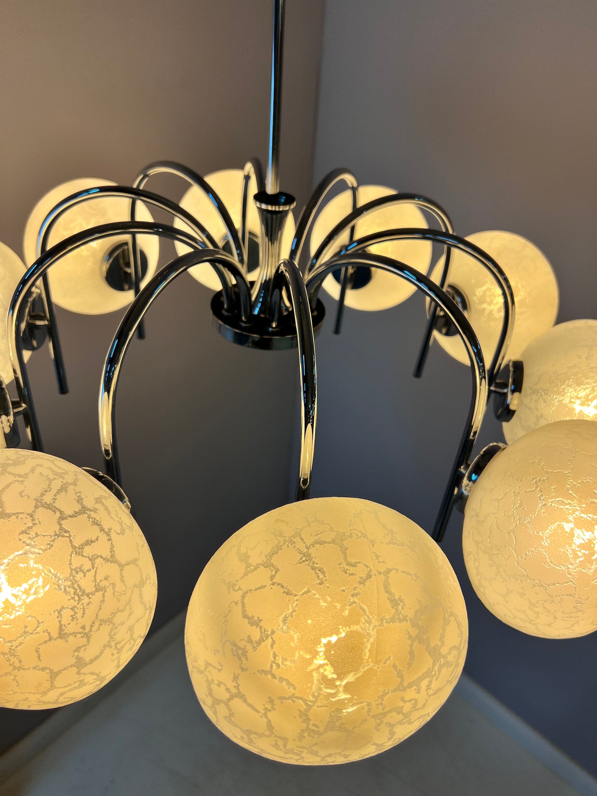 Kronleuchter mit 10 Kugeln von Richard Essig für Hustadt