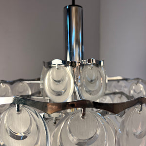 Hängelampe mit Scheiben silber weiß Acrylglas Metall