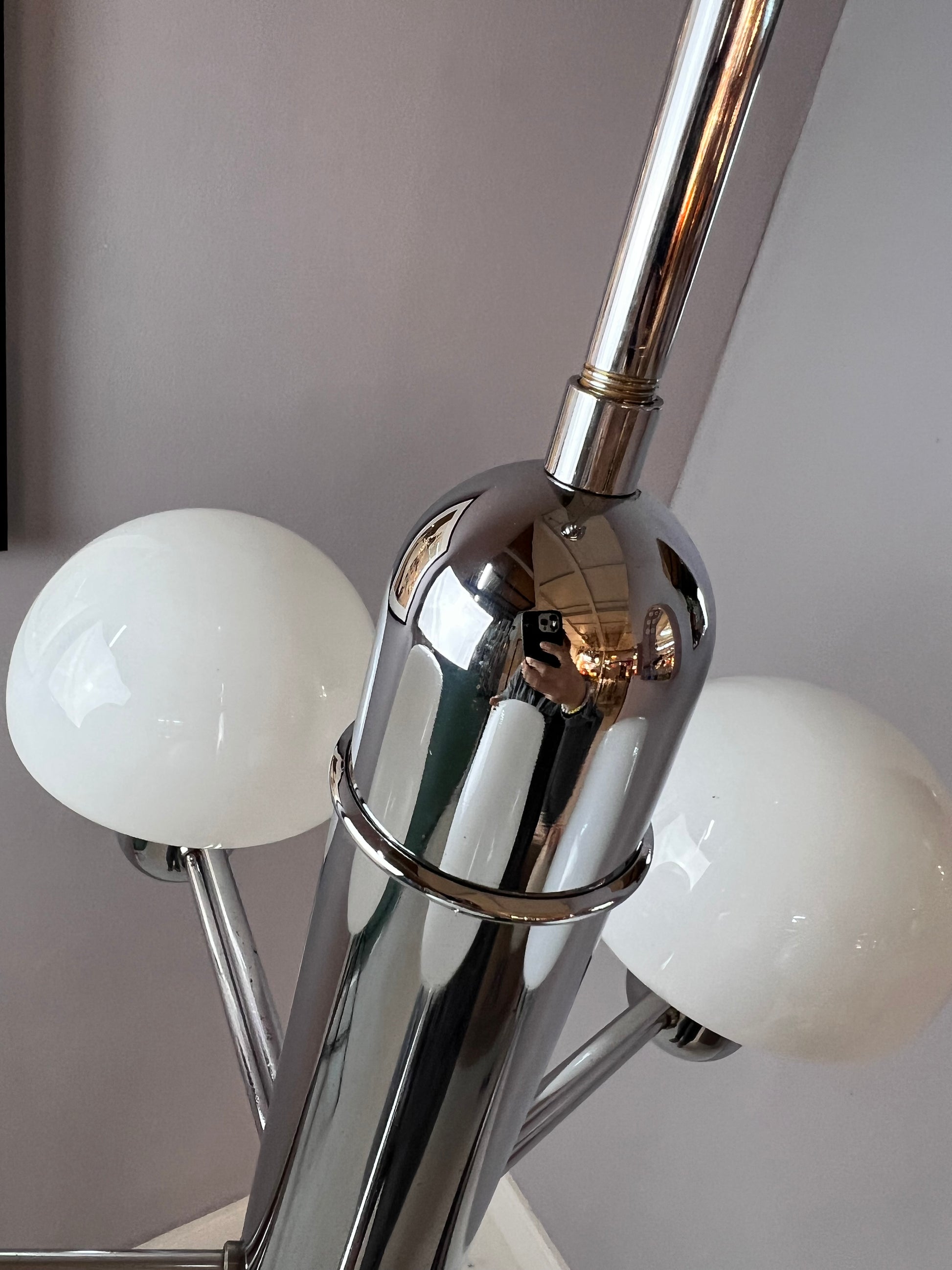 Kronleuchter Chrom Milchglas