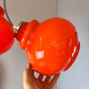 Hängelampe orange Glas aus Westddeutschland