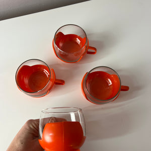 Set: 4x Glasbecher orange