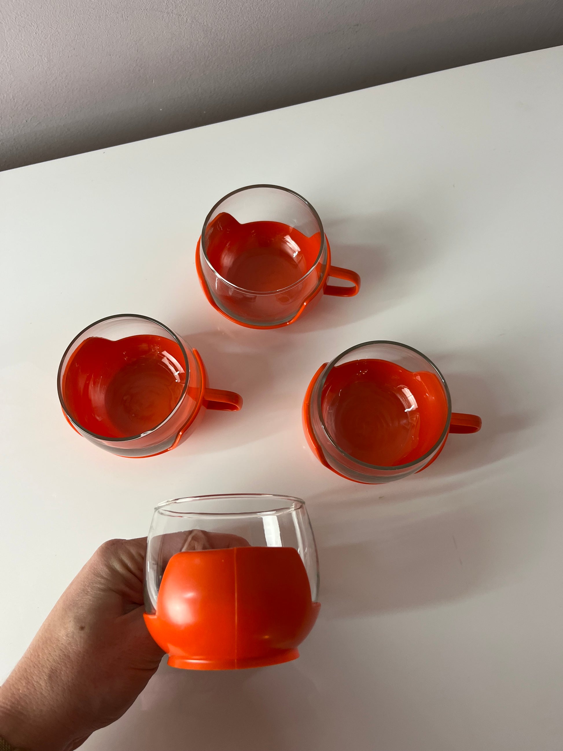 Set: 4x Glasbecher orange
