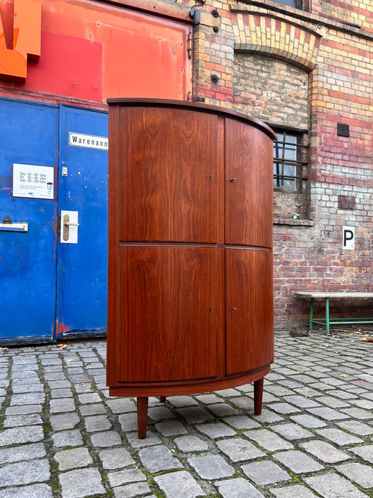 Eckschrank Teak mit Schloss aus Dänemark