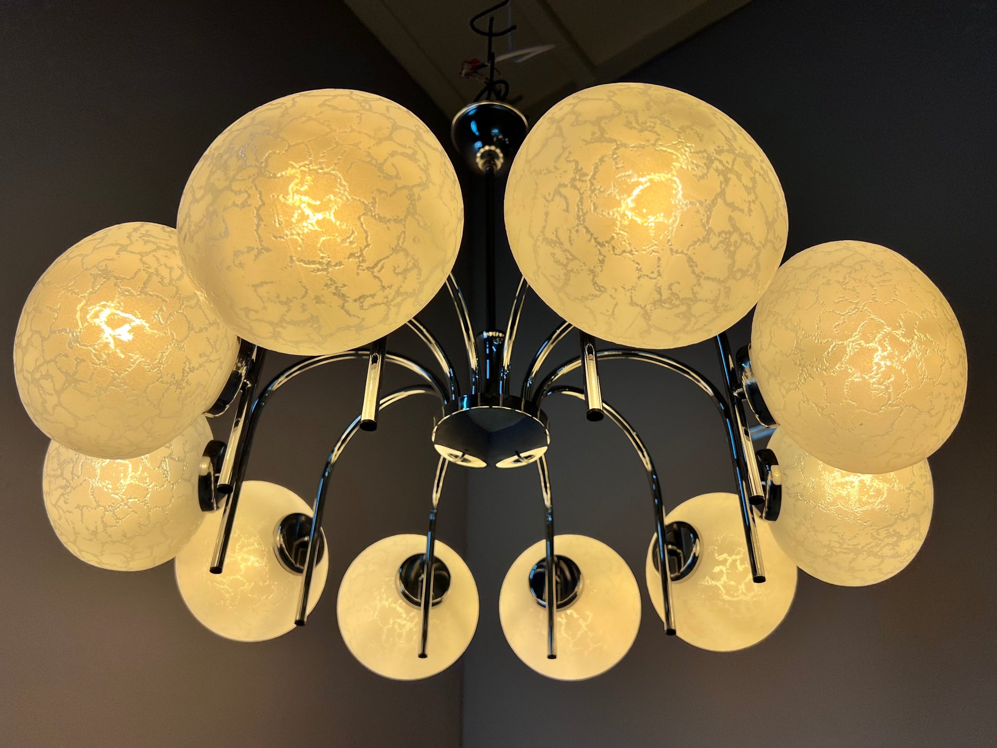 Kronleuchter mit 10 Kugeln von Richard Essig für Hustadt
