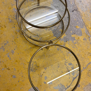 Runder Couchtisch Messing Glas mit drehbaren Tischplatten