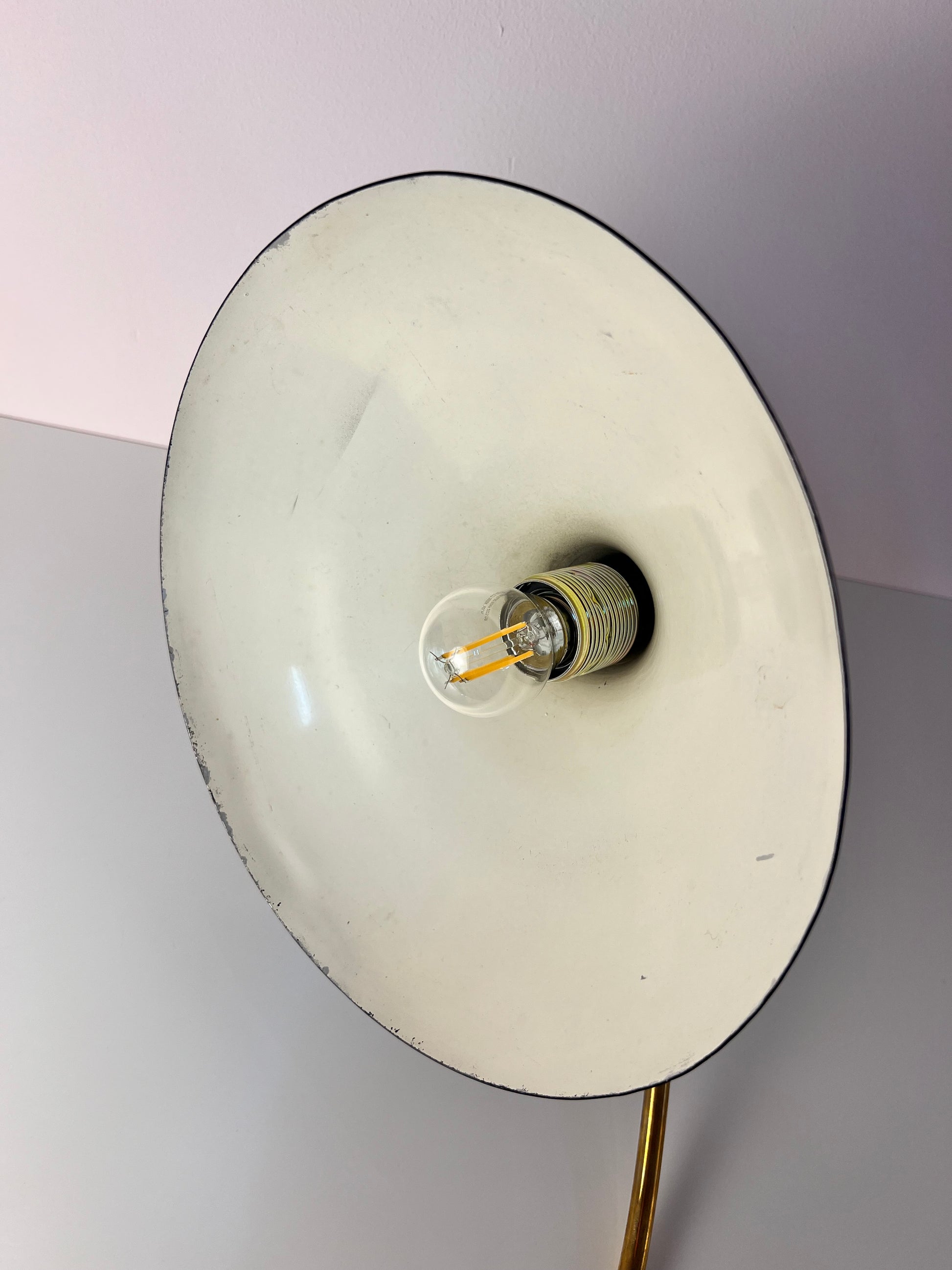 Tischlampe Krähenfuß / Diabolo schwarz weiß von Karl Heinz Kinsky für Cosack