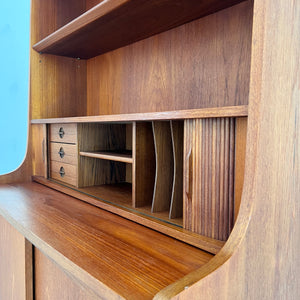 Bücherregal Teak mit Sekretär & Ausziehplatte von Johannes Sorth für Nexø