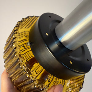 Hängelampe braun Glas Metall