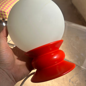 Tischlampe rot Opalglas von Temde