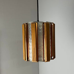 Hängelampe Teak Kupfer von Werner Schou für Coronell Elektro