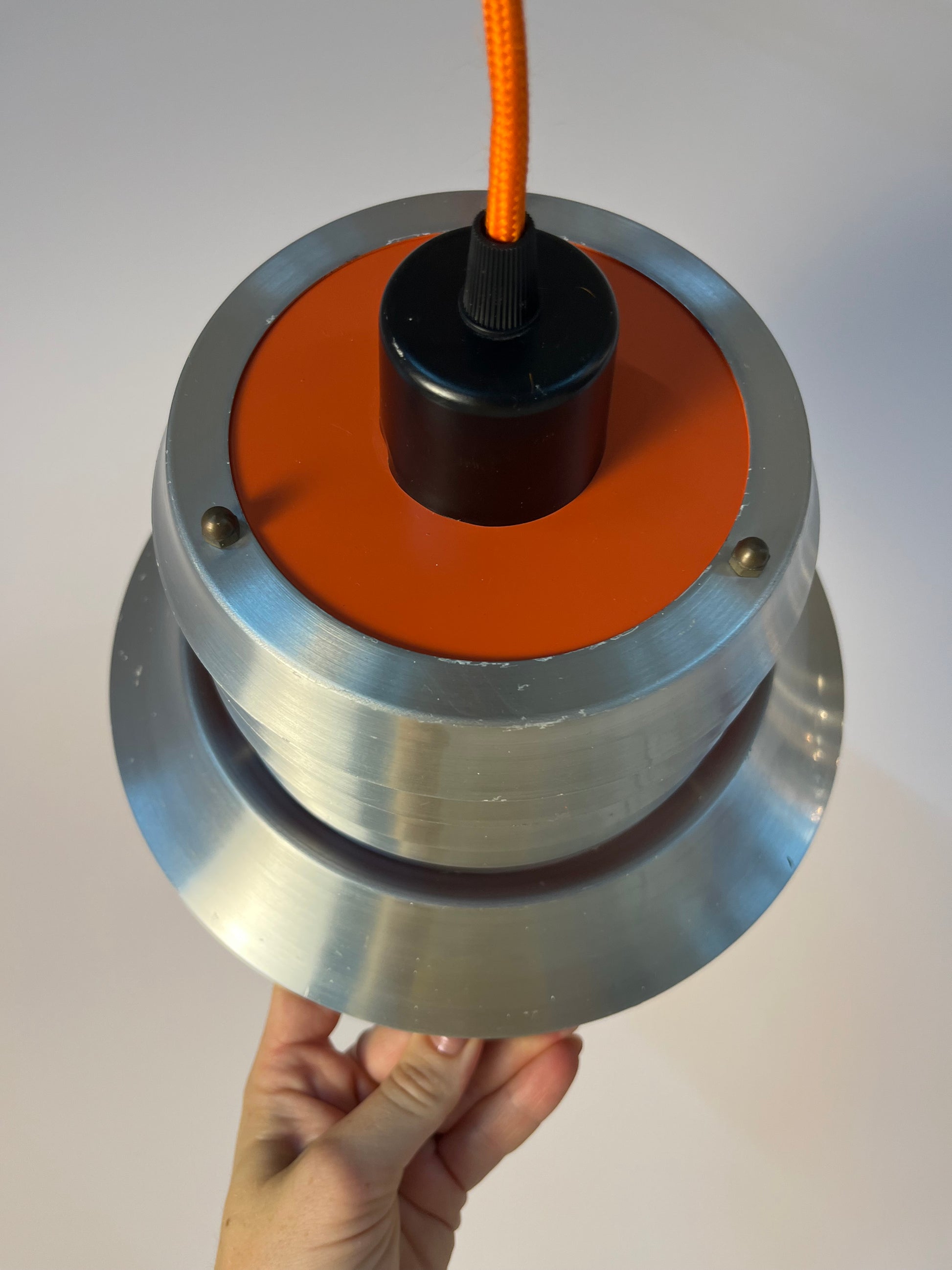 Lamellenlampe silber orange von Carl Thore für Granhaga