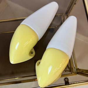Set: 2x Wandlampe Modell 6035 gelb von Sigvard Bernadotte für Ifö