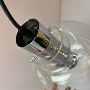 Hängelampe Glas Chrom von Glashütte Limburg