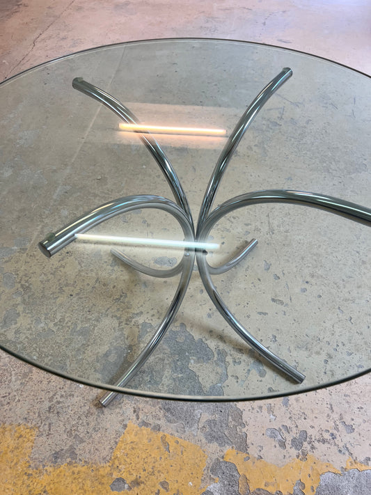 Runder Esstisch Glas & Chrom