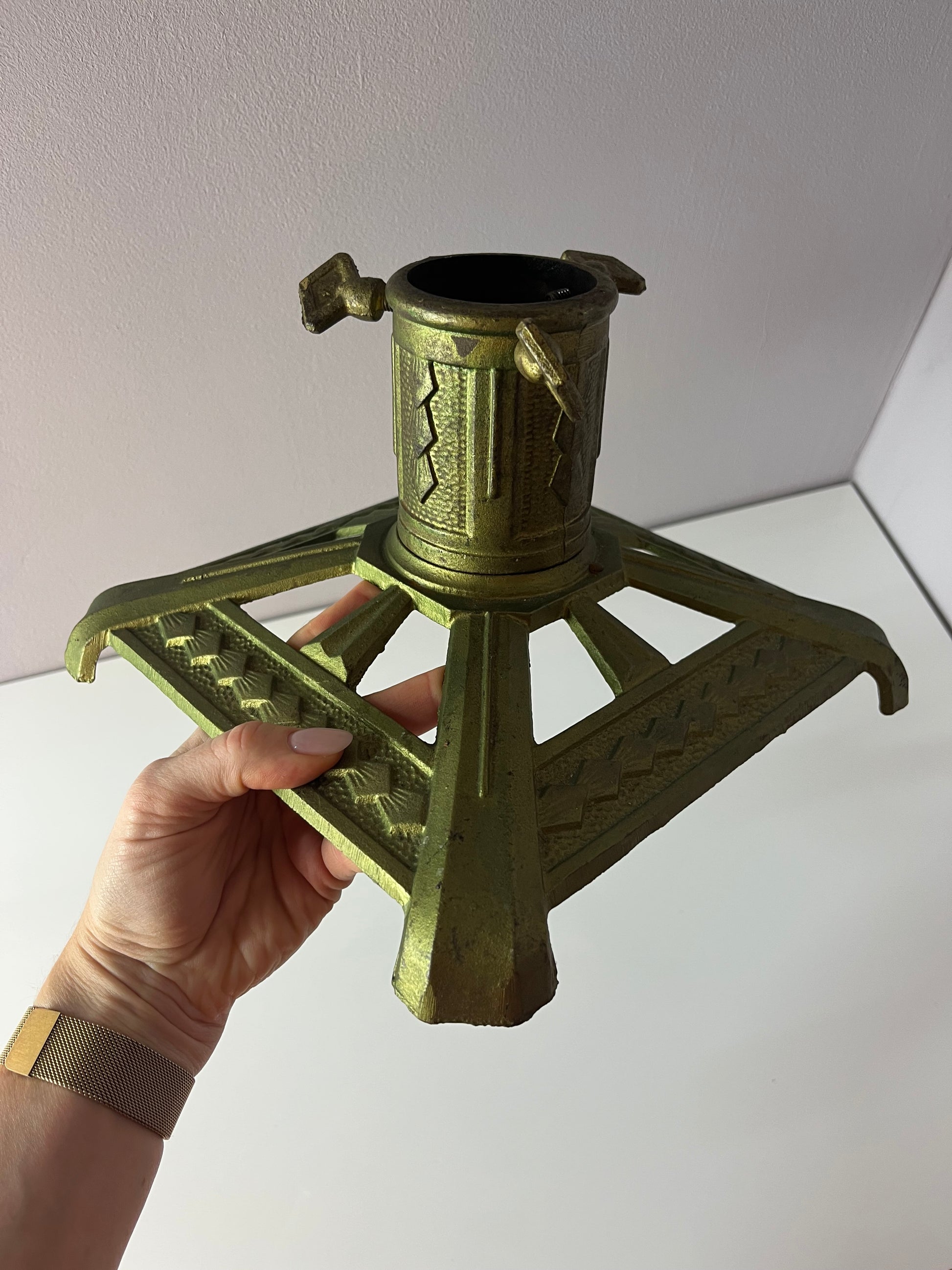 Tannenbaumständer grün Gusseisen