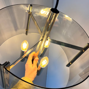 Hängelampe Chrom & Rauchacryl