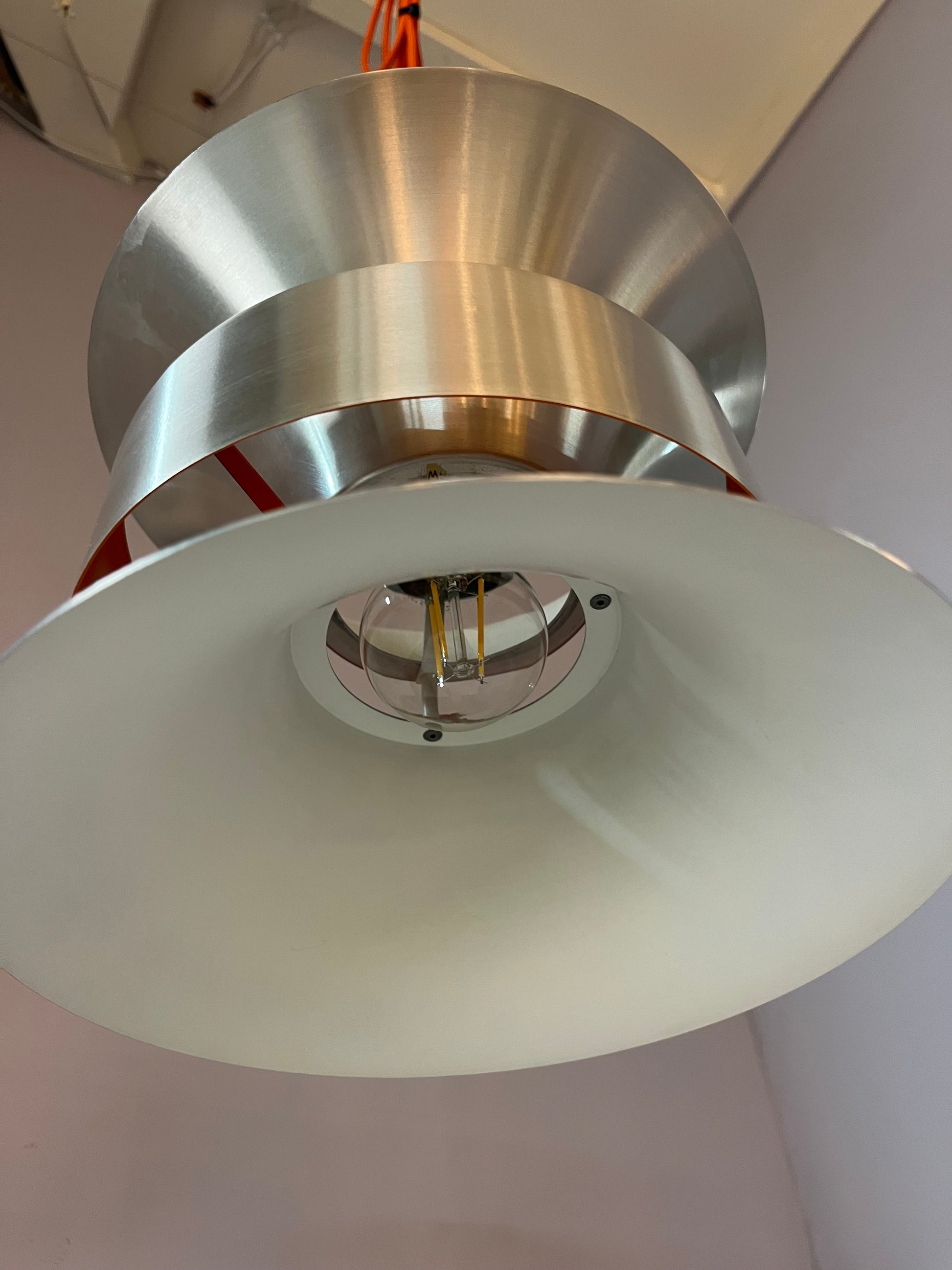 Lamellenlampe Diabolo silber orange von Carl Thore für Granhaga