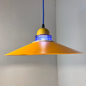 Hängelampe neu lackiert orange blau aus Dänemark