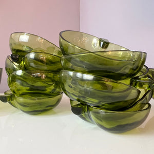 Set: 14x Schalen grüner Apfel Glas