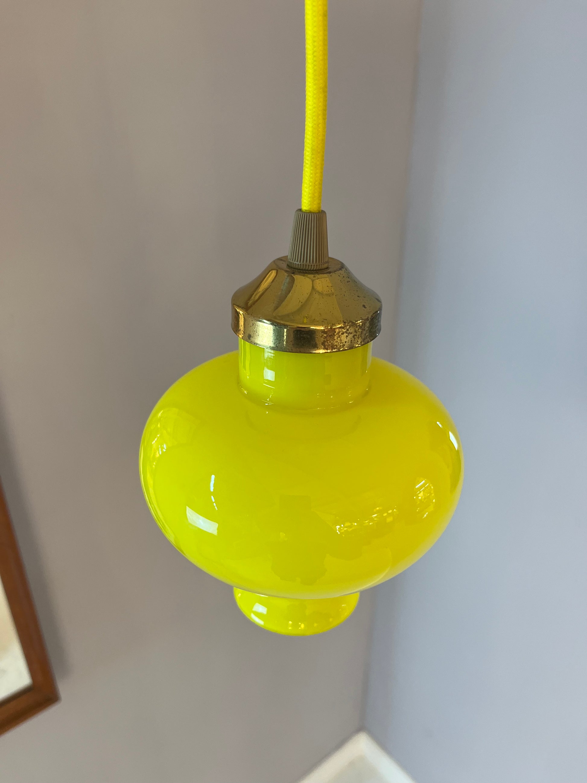 Hängelampe gelb Glas von Holmegaard