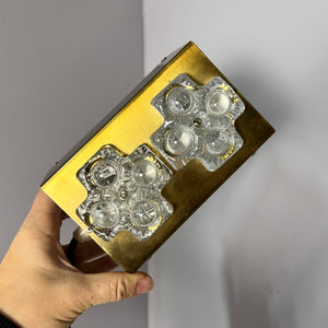 Wandlampe Eisglas & Messing