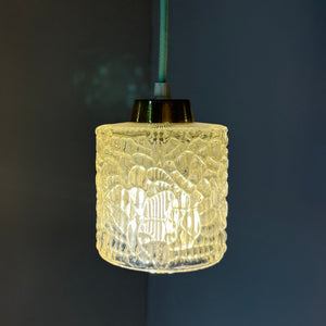 Hängelampe Glas Messing aus Dänemark