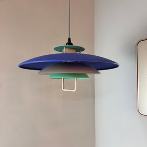 Lamellenlampe neu lackiert blau grün