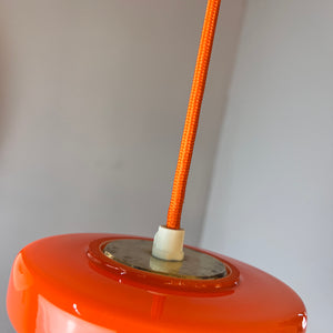 Hängelampe orange Glas